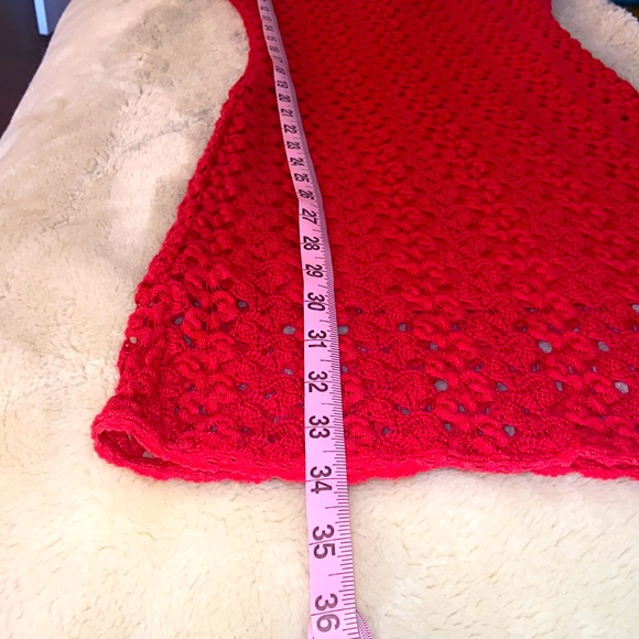 Free People Crochet Bodycon Mini Dress Red XS - Picture 10 of 10